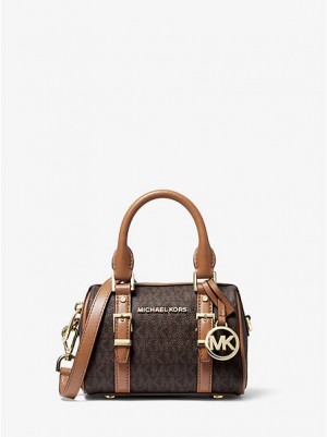 Michael Kors Bedford Legacy Extra-small Logo Duffle Crossbodytassen Dames Bruin | 409526-CPJ