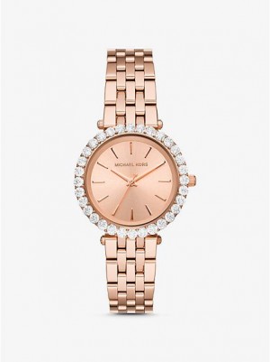 Michael Kors Darci Pave Horloge Dames Roze Goud | 731862-MTG