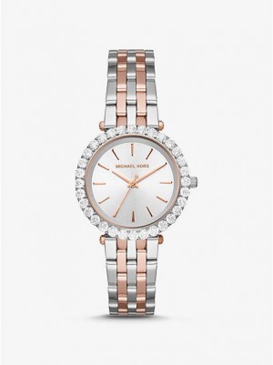 Michael Kors Darci Pave Horloge Dames Zilver Goud | 086143-QLR