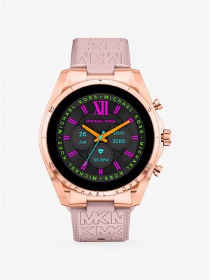 Michael Kors Gen 6 Bradshaw And Logo Siliconen Smart Horloge Dames Roze Goud | 401826-CDR