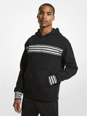 Michael Kors Gestreept Katoenen Blend Hoodie Heren Zwart | 170859-UIO