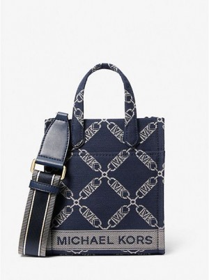 Michael Kors Gigi Extra-small Empire Logo Jacquard Crossbodytassen Dames Donkerblauw Gekleurd | 742361-GWM