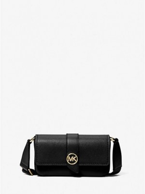 Michael Kors Greenwich Extra-small Saffiano Leren Sling Crossbodytassen Dames Zwart | 437298-QPY