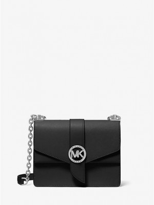 Michael Kors Greenwich Small Saffiano Leren Crossbodytassen Dames Zwart | 419837-VCT