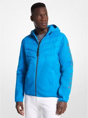 Michael Kors Hailfax Knit Zip-up Jassen Heren Blauw | 342876-RFW