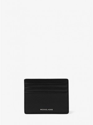 Michael Kors Harrison Crossgrain Leren Hoge Card Case Portefeuille Heren Zwart | 053987-XKV