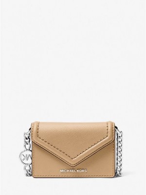 Michael Kors Jet Set Micro Saffiano Leren Envelope Crossbodytassen Dames Bruin | 645732-DWB