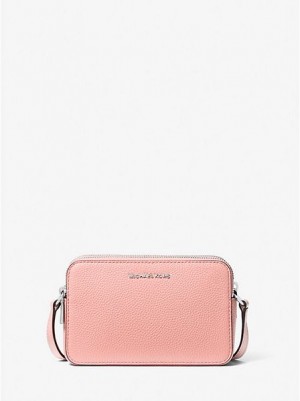 Michael Kors Jet Set Small Pebbled Leren Double-zip Camera Mini Tassen Dames Roze | 360891-SFV