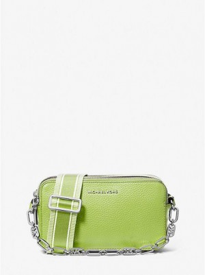 Michael Kors Jet Set Small Pebbled Leren Double-zip Camera Mini Tassen Dames Groen | 857091-JWM