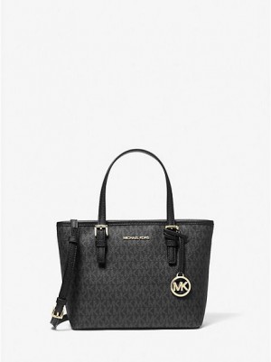 Michael Kors Jet Set Travel Extra-small Logo Tote Tassen Dames Zwart | 189672-GYZ