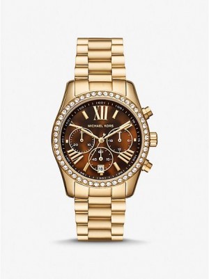 Michael Kors Lexington Pave Horloge Dames Goud | 724983-GBL