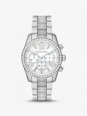 Michael Kors Lexington Pave Horloge Dames Zilver | 701542-BOW