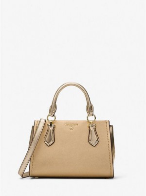 Michael Kors Marilyn Small Metallic Saffiano Leren Crossbodytassen Dames Goud | 587402-CGJ