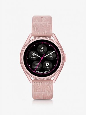 Michael Kors Michael Kors Access Gen 5e Mkgo And Logo Rubber Smart Horloge Dames Roze | 163045-HNT