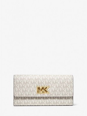 Michael Kors Mimi Large Logo Bi-fold Portefeuille Dames Lichtgeel | 275634-FPK