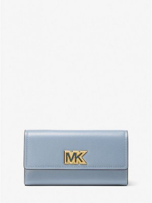 Michael Kors Mimi Large Saffiano Leren Bi-fold Portefeuille Dames Blauw | 140362-LSX