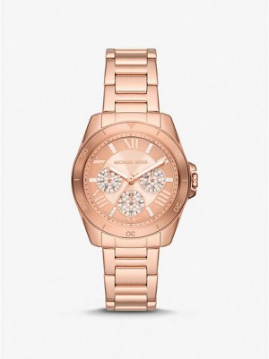 Michael Kors Mini Alek Pave Horloge Dames Roze Goud | 036185-SJN