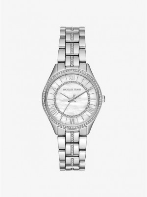 Michael Kors Mini Lauryn Pave Horloge Dames Zilver | 591243-LTG