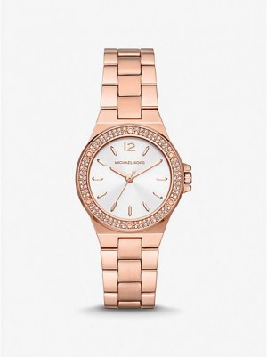 Michael Kors Mini Lennox Pave Horloge Dames Roze Goud | 967150-ZUJ