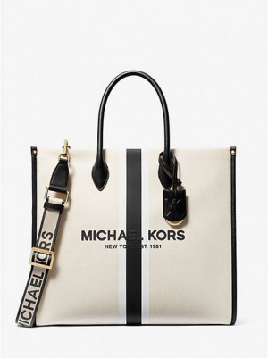 Michael Kors Mirella Large Canvas Tote Tassen Dames Zwart | 568403-EYG