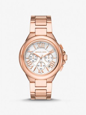 Michael Kors Oversized Camille Horloge Dames Roze Goud | 819062-SGR