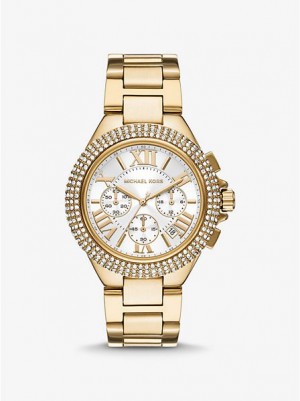 Michael Kors Oversized Camille Pave Horloge Dames Goud | 847120-BYA