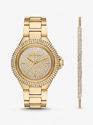 Michael Kors Oversized Camille Pave Horloge Dames Goud | 902781-DVE