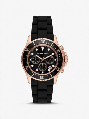 Michael Kors Oversized Everest And Siliconen Horloge Dames Roze Goud | 641827-EZG