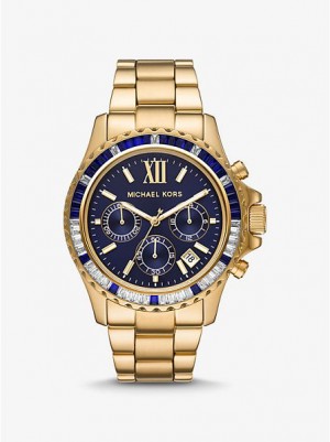 Michael Kors Oversized Everest Pave Horloge Dames Goud | 951247-NZE