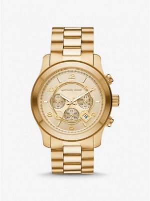 Michael Kors Oversized Runway Horloge Dames Goud | 347628-EVC