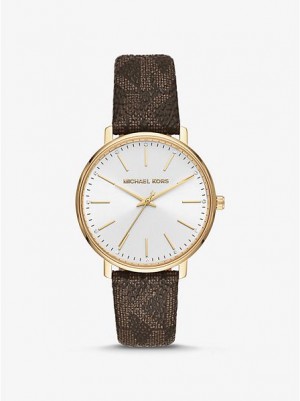 Michael Kors Pyper Logo Horloge Dames Goud | 310465-YVL