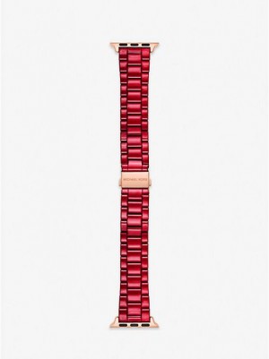 Michael Kors Red-coated Stainless Steel Riemen For Apple Horloge Dames Rood | 591407-REQ