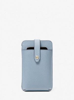 Michael Kors Saffiano Leren Smartphone Crossbodytassen Dames Blauw | 395601-BPW