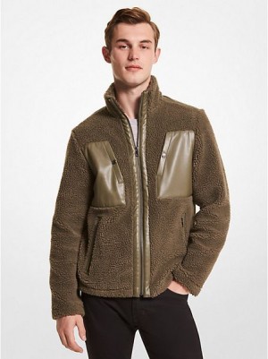 Michael Kors Sherpa Jassen Heren Olijfgroen | 820513-XGL