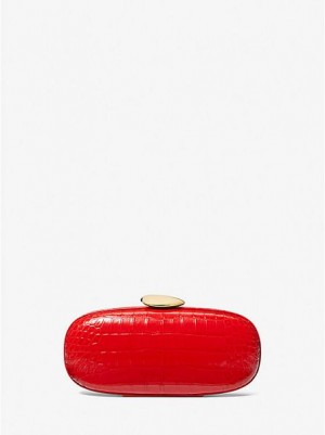 Michael Kors Tina Small Crocodile Embossed Leren Mini Tassen Dames Rood | 029436-MJK