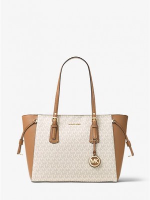 Michael Kors Voyager Medium Logo Tote Tassen Dames Lichtgeel | 103478-EYN