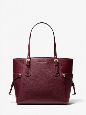 Michael Kors Voyager Small Pebbled Leren Tote Tassen Dames Bordeaux | 169205-YTO