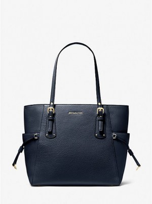 Michael Kors Voyager Small Pebbled Leren Tote Tassen Dames Donkerblauw | 309452-DMZ