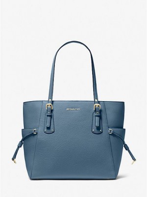 Michael Kors Voyager Small Pebbled Leren Tote Tassen Dames Blauw | 531287-NSV