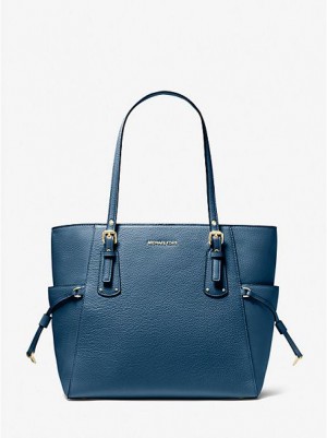 Michael Kors Voyager Small Pebbled Leren Tote Tassen Dames Blauw | 249735-VJW