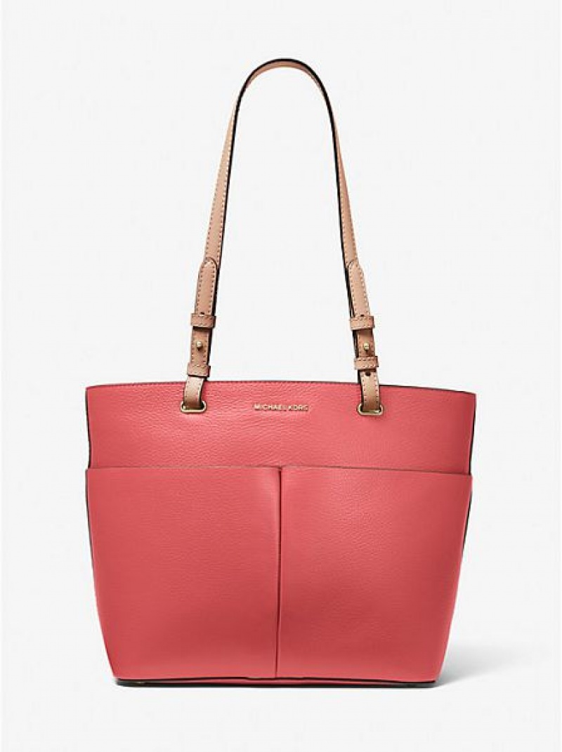 Michael Kors Bedford Medium Pebbled Leren Tote Tassen Dames Rood | 840521-CGE