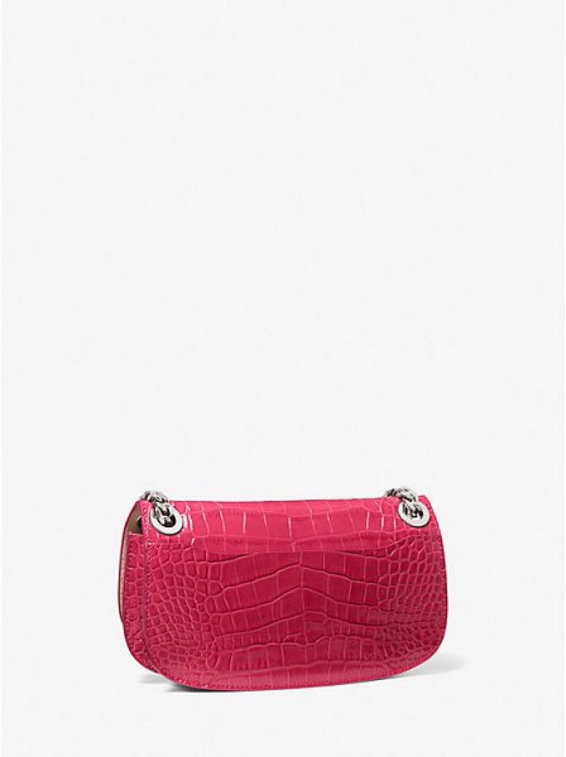 Michael Kors Christie Crocodile Embossed Leren Envelope Mini Tassen Dames Rood | 840697-SAK