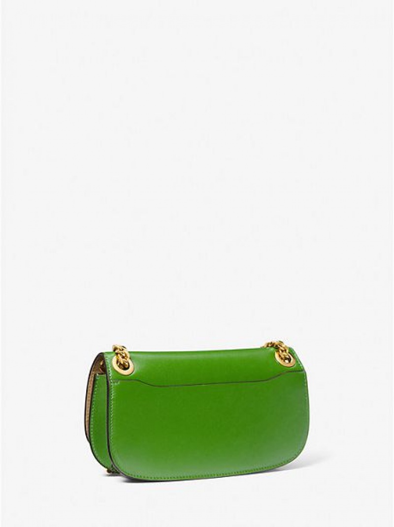 Michael Kors Christie Leren Envelope Mini Tassen Dames Groen | 758126-XOE