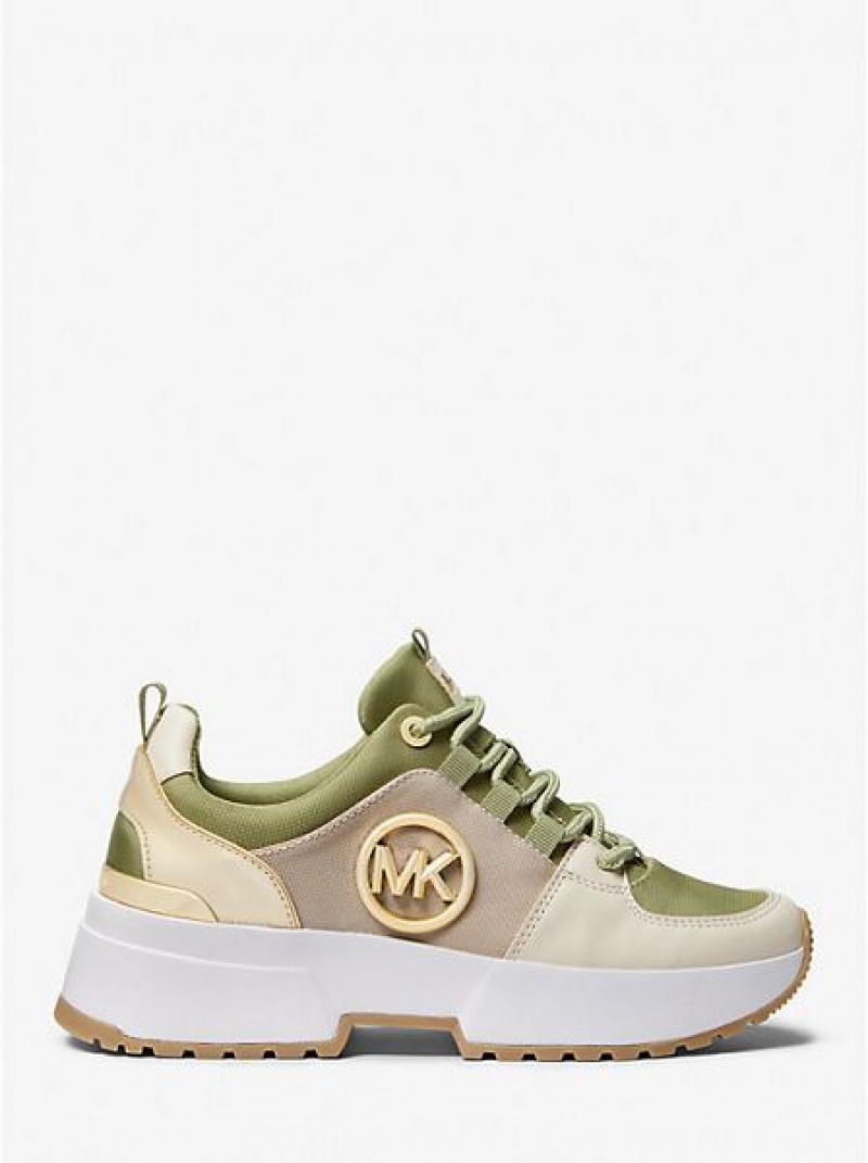 Michael Kors Cosmo Canvas Sneakers Dames Olijfgroen | 586903-HKM