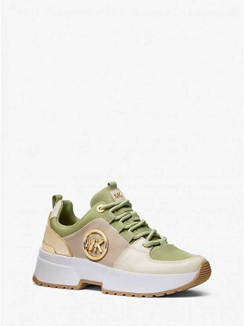 Michael Kors Cosmo Canvas Sneakers Dames Olijfgroen | 586903-HKM