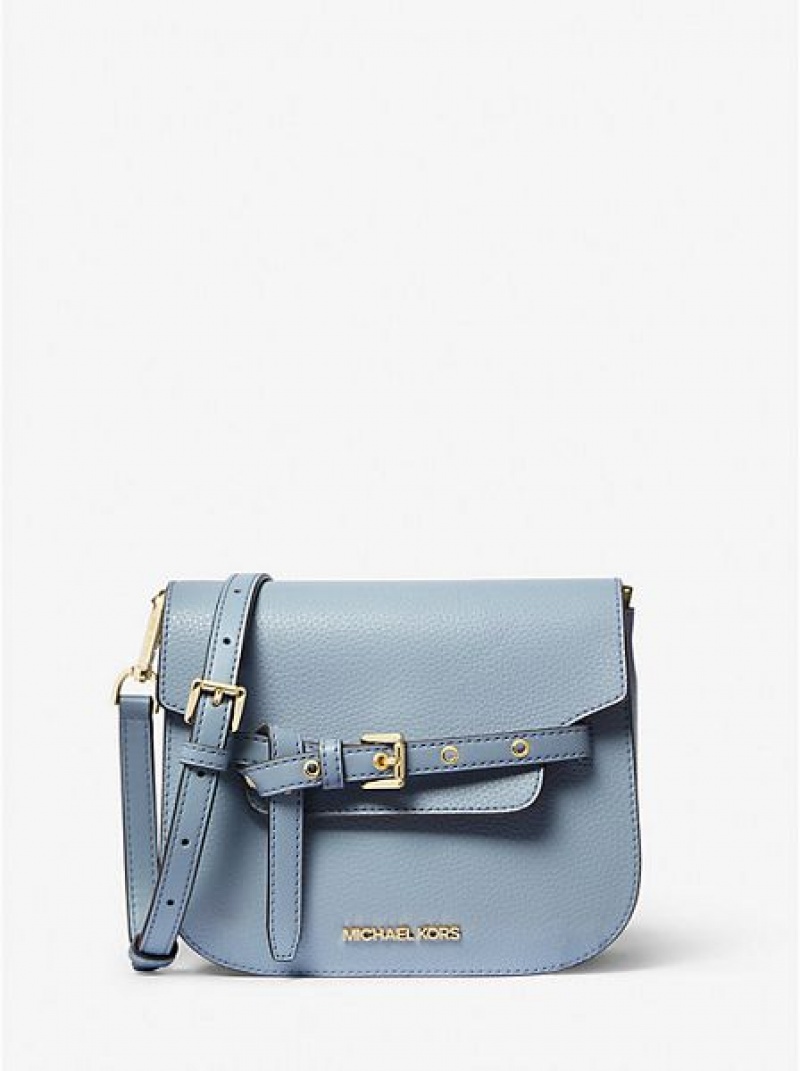 Michael Kors Emilia Small Leren Crossbodytassen Dames Blauw | 914376-AIL