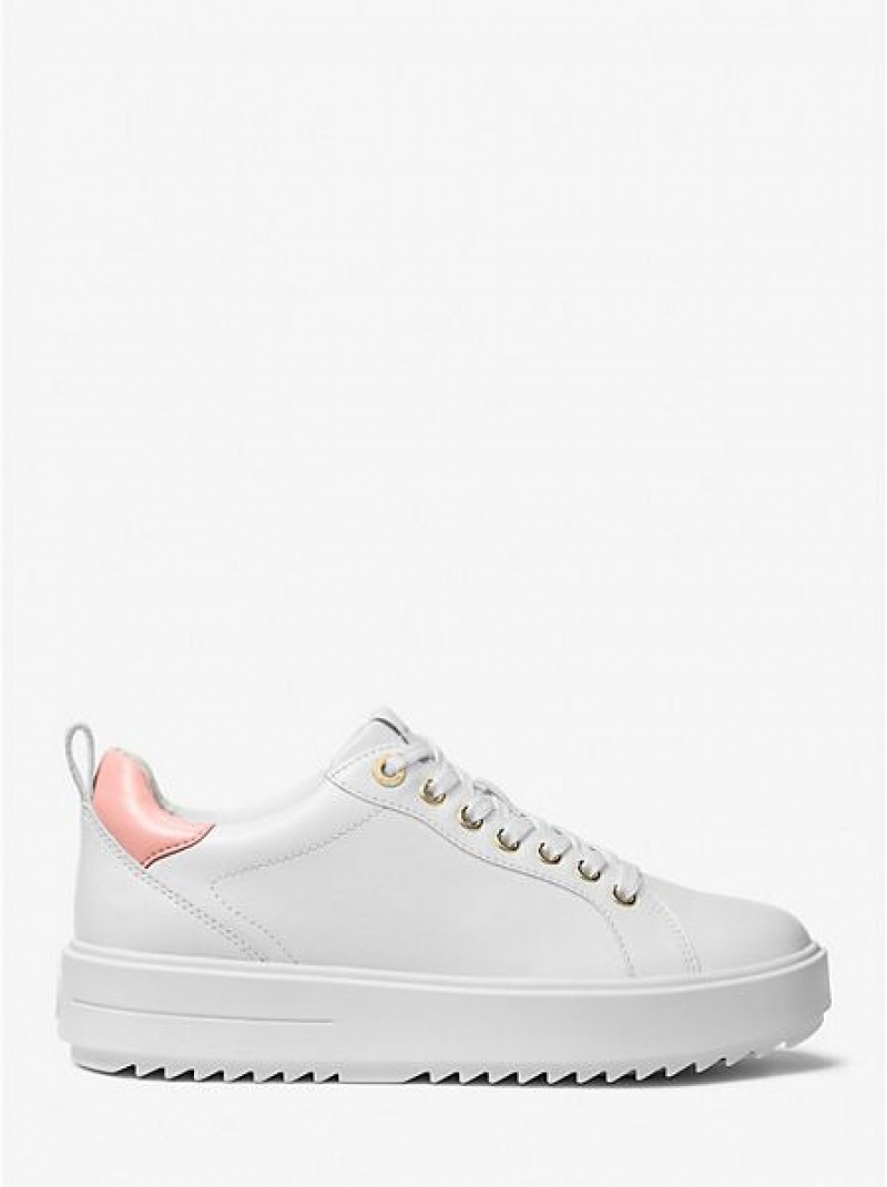 Michael Kors Emmett Leren Sneakers Dames Roze | 948720-RCX