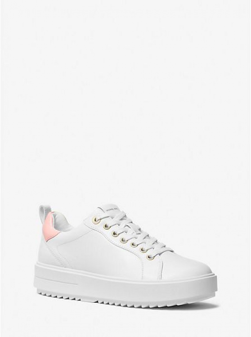 Michael Kors Emmett Leren Sneakers Dames Roze | 948720-RCX