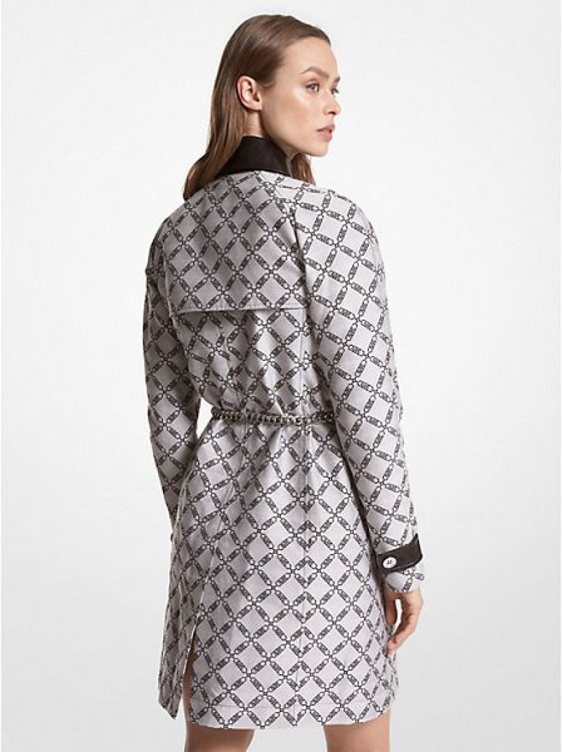 Michael Kors Empire Logo Jacquard Trench Jassen Dames Zwart | 967452-KHY