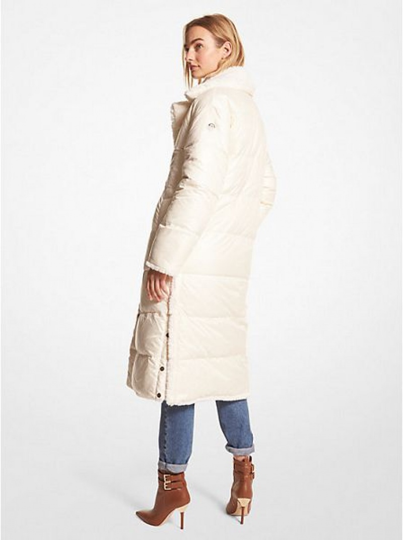 Michael Kors Gewatteerd Cire And Faux Shearling Reversible Puffer Jassen Dames Beige | 506971-VHG